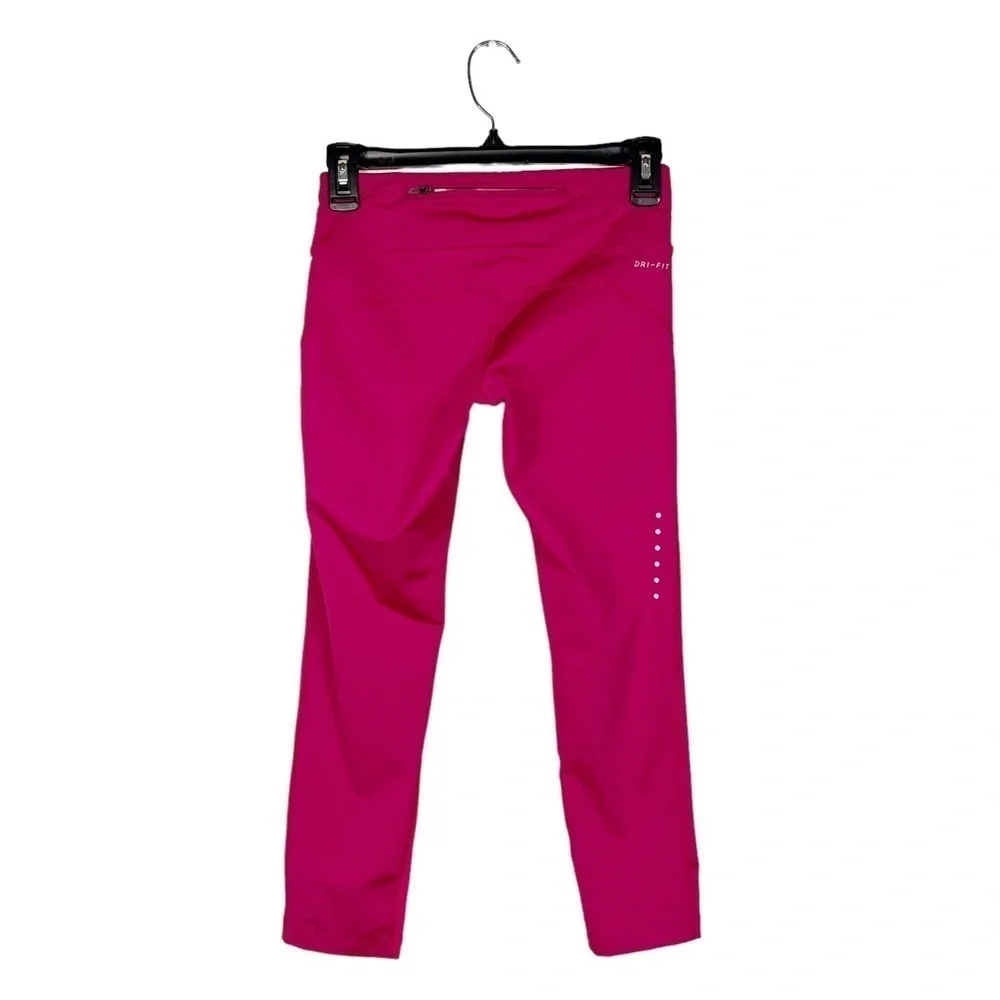 Nike Dri-Fit Legend Hot Pink Zip Pocket Pull On Tight Capri Leggings Size XS
